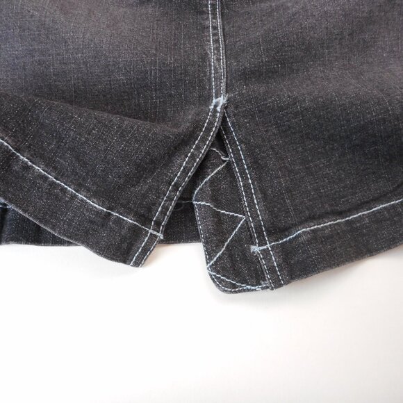Venezia Denim Skirt Black Straight Womens Size 16 Vintage Y2K Contrast Stitching - Picture 13 of 13